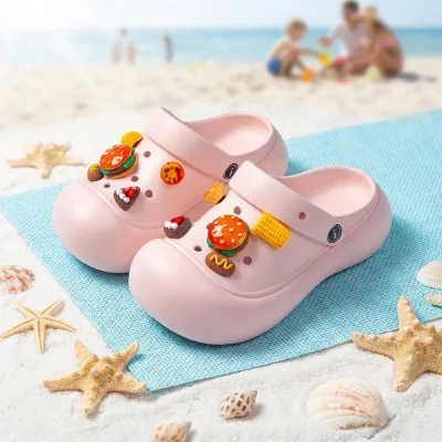 Viral Food Themed Closed Toe Soft Breathable Clogs Pink Series Girls Eco-Friendly EVA Material Small MOQ Fast Shipping Available