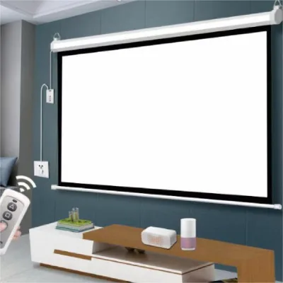 Hot Sale Motorised Lifting Projection Screen Motorised Lifting Curtain Projection Screen
