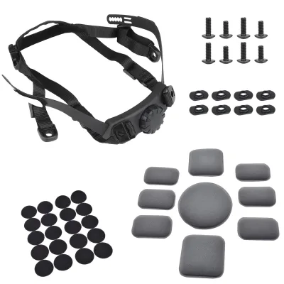 Black Fast Adjustable Tactical Fast Helmet Suspension Retention System