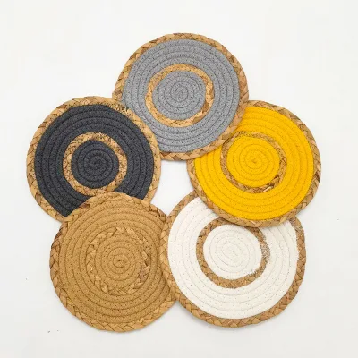 Nordic Cotton Thread Coffee Placemat Insulation Pad Household Dining Oval Table Insulation coaster Western Table Placemats