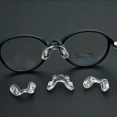 Kids Titanium Glasses with Soft Silicone One-Piece Nose Pad Bracket All-In-One Saddle Screw Double-Hole Design
