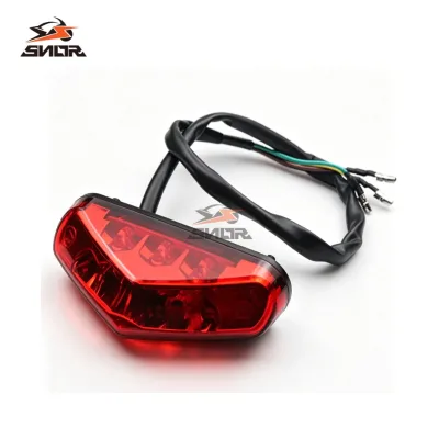 SNOR 12V Motorcycle LED License Tail Light Rear Fender Brake Lamp for Honda Dirt Bike Taillight Mini Motorbike LED Light