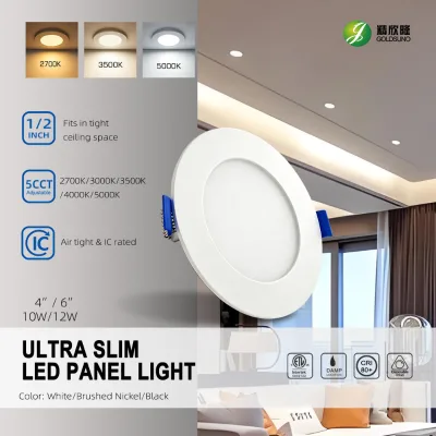 ETL Certified 4" Recessed LED Downlight Ultra Slim Panel Night Light 5CCT 120V Triac Dimmable Bulk Supply North America