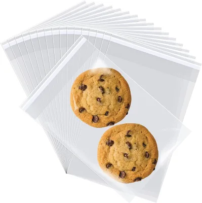 Custom Size Food Grade Cellophane Self Adhesive Bags for Packing Candy Food OPP Adhesive Cellophane Bag Recyclable Clear Bagss