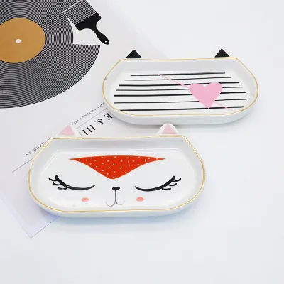 New Style Custom Ceramic Jewelry Tray Ring Dish Ceramic Trinket Dish for Women Girls