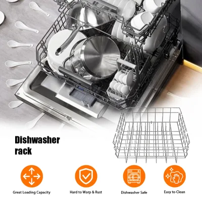 Customized Size Galvanized Silver Stainless Steel Wire Mesh Storage Drainer Basket for Restaurant Dishwasher Rack