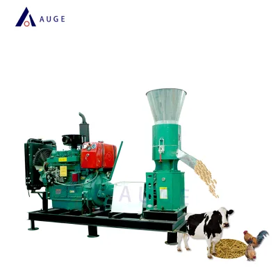 800 Small Diesel Engine Pellet Machine for Poultry & Fish Feed New Condition 15HP Farm Machine