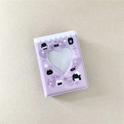 Cute Cartoon Bear Photo Album Photocard Holder 3 Inch Mini Heart Pattern Photo Album 40 Pockets Idol Cards Collect Book